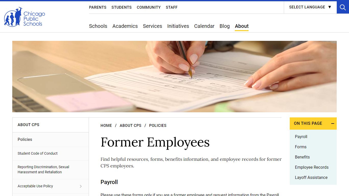 Former Employees | Chicago Public Schools